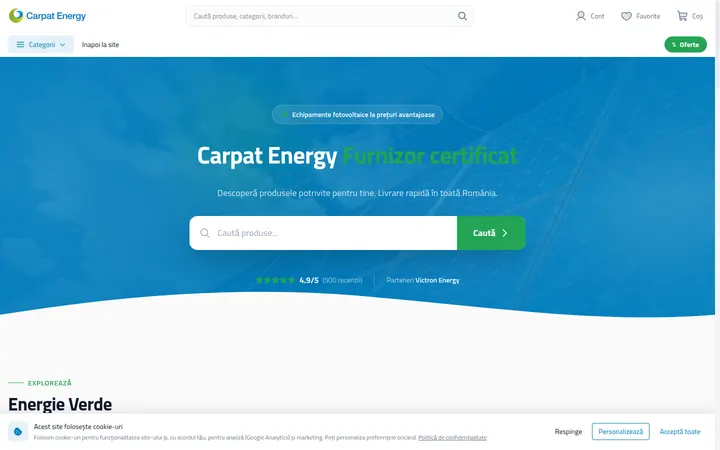 Screenshot Carpat Energy · Magazin