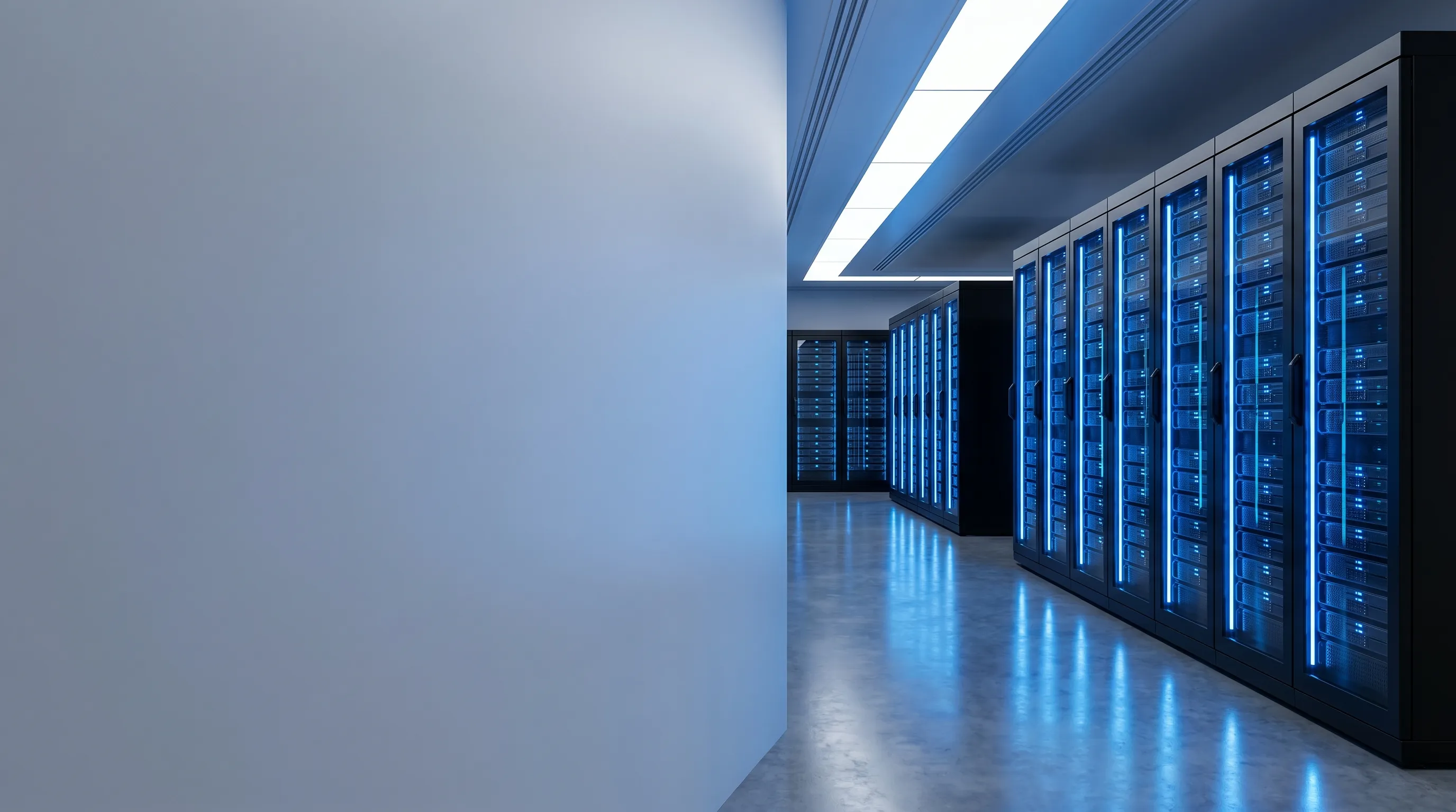 Modern cloud infrastructure with servers and data links