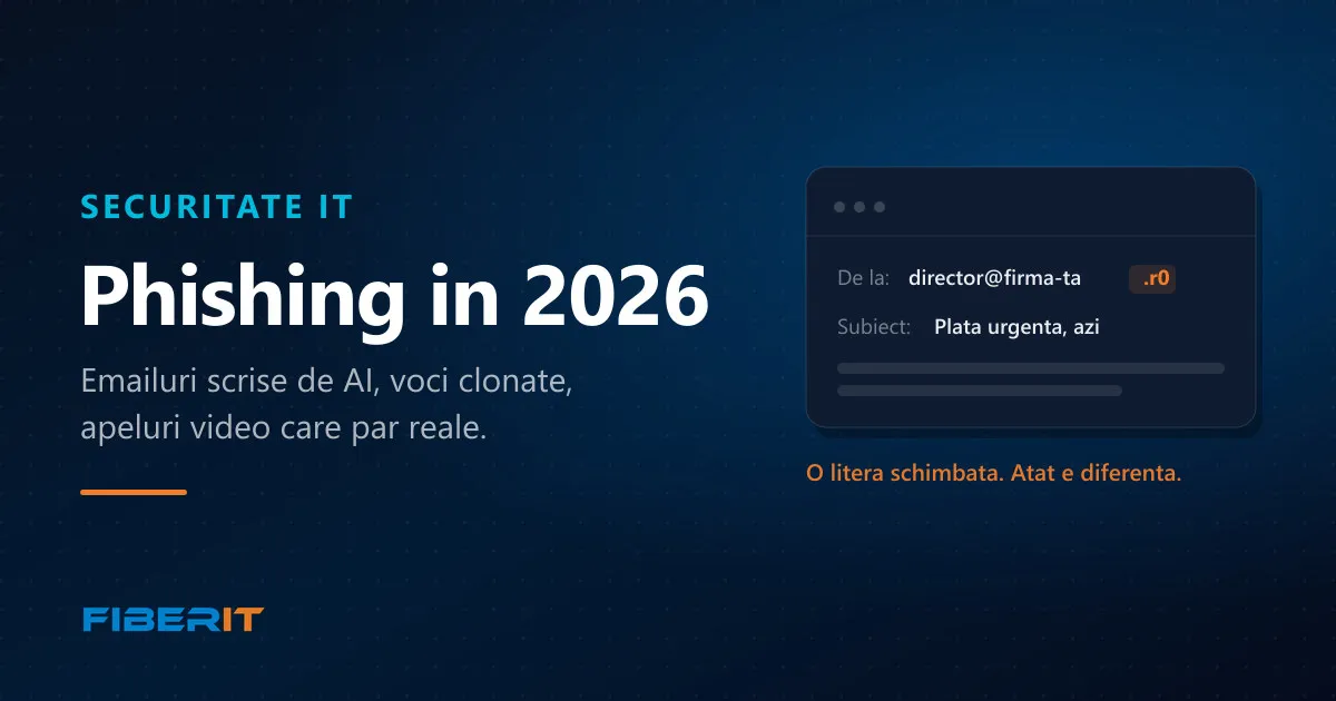 Email de phishing cu domeniu care imita firma · o litera schimbata
